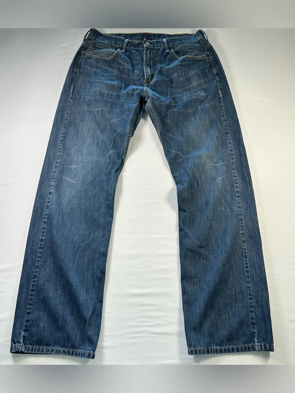 Levi’s 569 Jeans Mens 34x36 Blue Straight Dark Wash Denim Whiskered Loose Fit